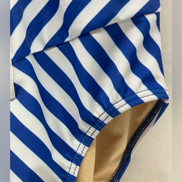 Shirl Clark one piece nautical bombshell half zip cheeky size large new - Picture 5 of 10